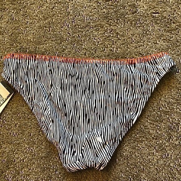 NEW NWT KENNETH COLE REACTION Brown White Zebra Hipster Swim Bikini BOTTOM Small - Picture 7 of 8